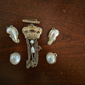Vintage Clip On Earring and Pin